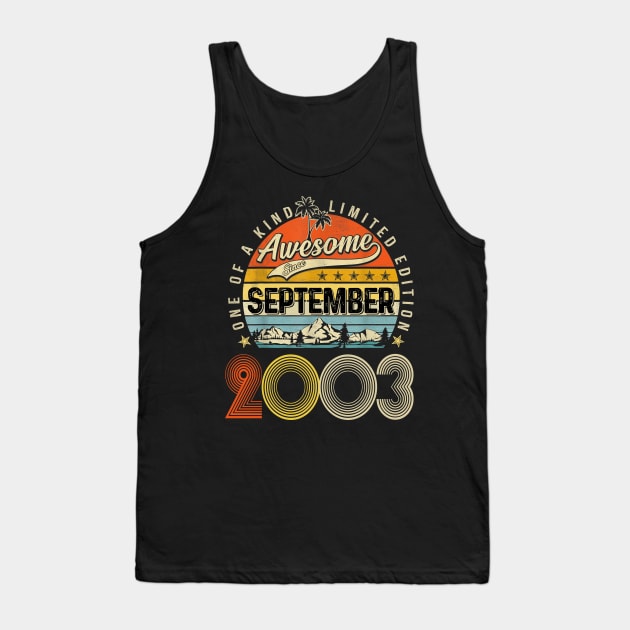 Awesome Since September 2003 Vintage 20th Birthday Tank Top by Vintage White Rose Bouquets